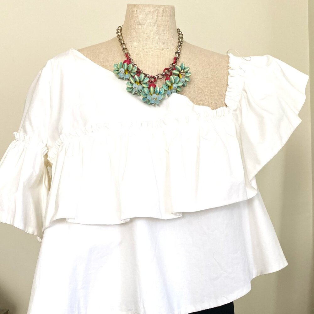 Festive Turquoise and Blue Clusters on Chain Necklace